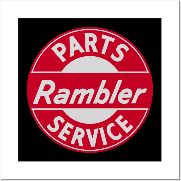 Rambler parts and service vintage sign Wall Art by Hit the Road Designs